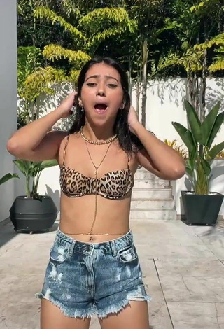 3. Erotic Rebeca Barreto in Leopard Bikini Top