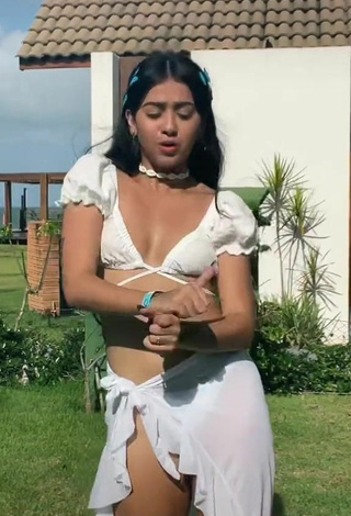 4. Sexy Rebeca Barreto in White Crop Top