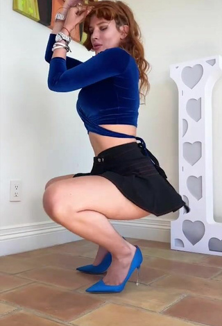 4. Sexy Bella Thorne in Blue Crop Top