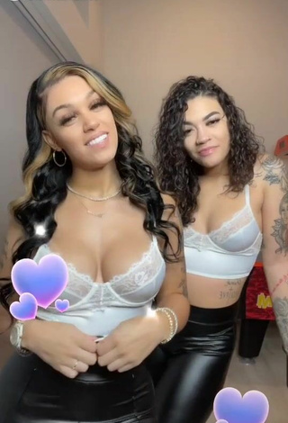 2. Sexy Biannca Prince Shows Cleavage in White Crop Top