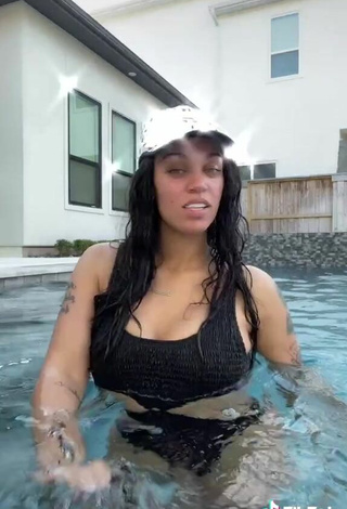 5. Hot Biannca Prince in Black Swimsuit at the Pool