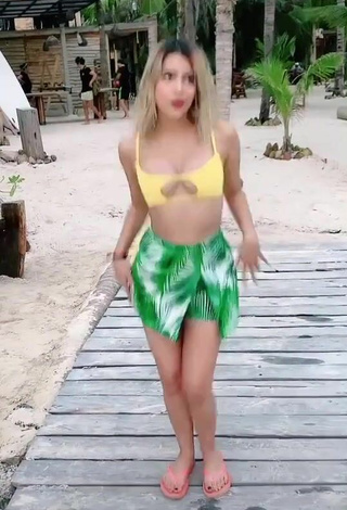 2. Amazing Brianda Deyanara Moreno Guerrero in Hot Yellow Bikini Top at the Beach