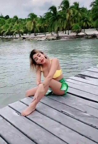 5. Amazing Brianda Deyanara Moreno Guerrero in Hot Yellow Bikini Top at the Beach