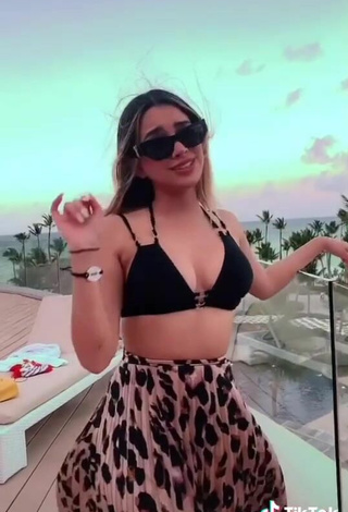 4. Sexy Brianda Deyanara Moreno Guerrero in Black Bikini Top on the Balcony
