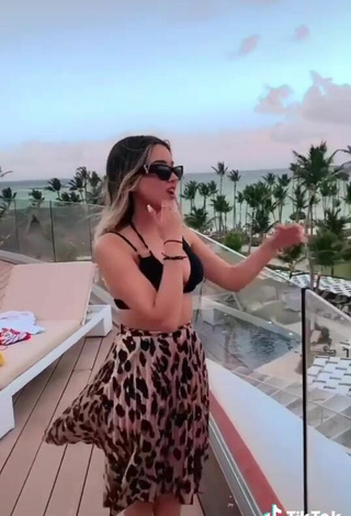 5. Sexy Brianda Deyanara Moreno Guerrero in Black Bikini Top on the Balcony