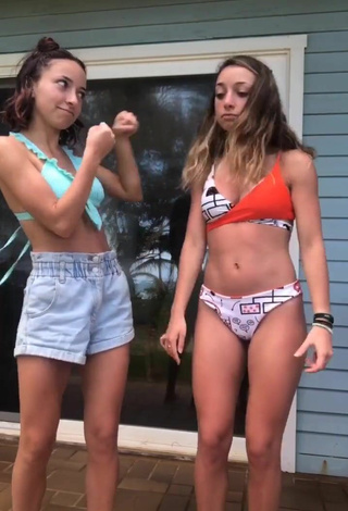 3. Sexy Brooklyn and Bailey McKnight in Blue Bikini Top