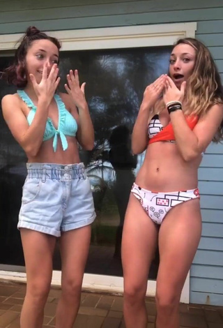 5. Sexy Brooklyn and Bailey McKnight in Blue Bikini Top