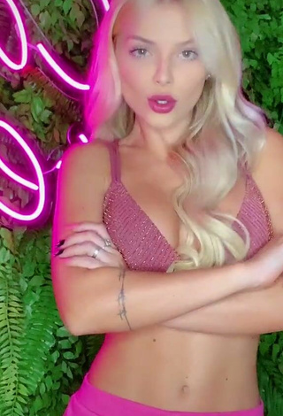 Sexy Carol Bresolin in Pink Bikini Top