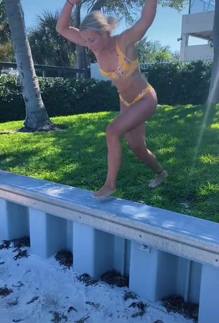 4. Cute Cassidy Thompson in Yellow Bikini at the Beach