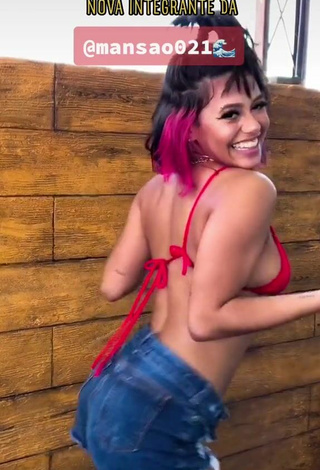 4. Wonderful Maria Clara Garcia Shows Cleavage in Red Bikini Top