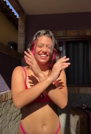 2. Hot Maria Clara Garcia Shows Cleavage in Red Bikini