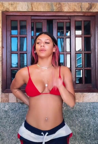 Amazing Maria Clara Garcia in Hot Red Bikini Top