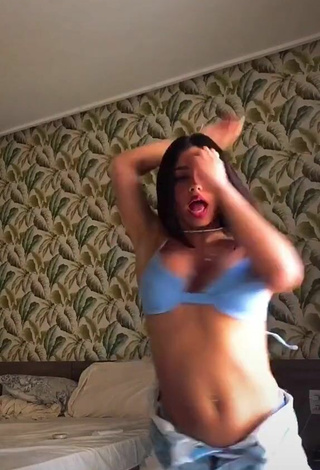 5. Sexy Maria Clara Garcia in Blue Bikini Top and Bouncing Tits while Twerking