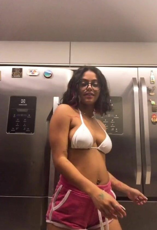 Beautiful Maria Clara Garcia Shows Cleavage in Sexy White Bikini Top