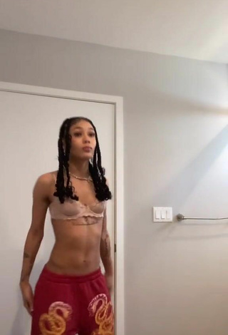 Sexy Coi in Beige Bra while doing Belly Dance