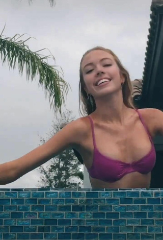 5. Sweetie Nicole Nuanez in Violet Bikini Top at the Swimming Pool