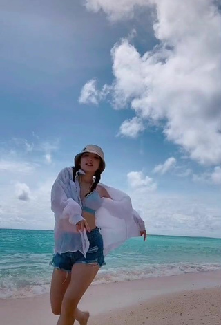 Sexy Dasuri Choi in Bikini Top at the Beach