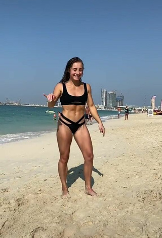 Sexy Demi Bagby in Black Bikini at the Beach