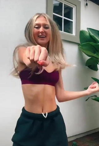 4. Cute Brooklyn Gabby Shows Cleavage in Violet Sport Bra and Bouncing Boobs