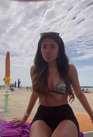 Sexy Cassandra Tejada in Bikini Top at the Beach
