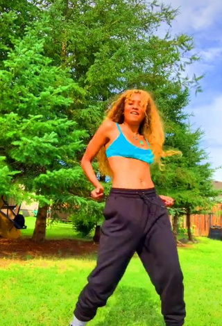 4. Hottest Cassidy J in Turquoise Crop Top