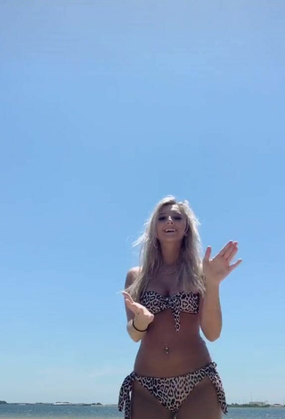 2. Beautiful Heather Dale in Sexy Leopard Bikini at the Beach