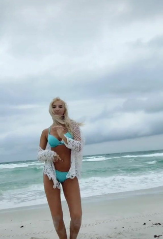 3. Cute Heather Dale in Blue Bikini at the Beach