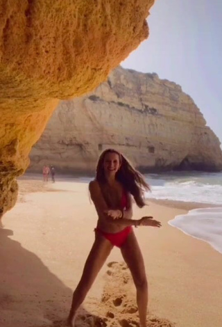 3. Sexy Constanza Ariza in Red Bikini at the Beach