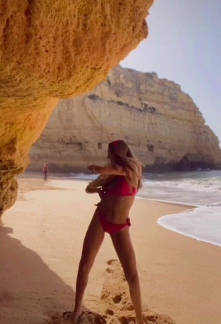 5. Sexy Constanza Ariza in Red Bikini at the Beach