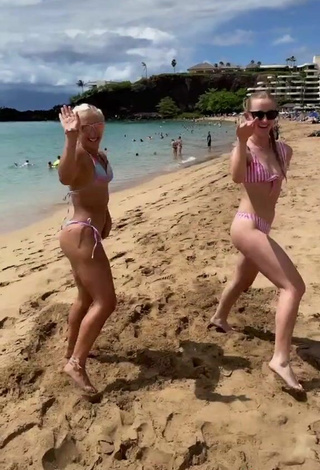 4. Hot Bailey McManus in Striped Bikini at the Beach