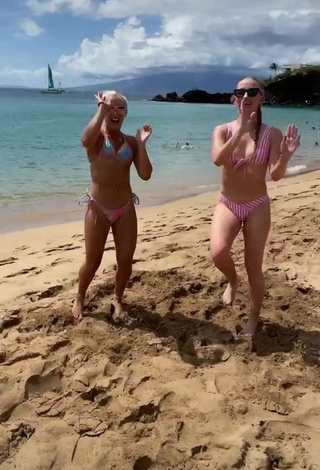 5. Hot Bailey McManus in Striped Bikini at the Beach