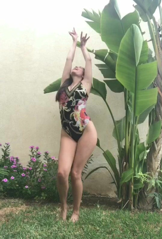 Sexy Danielle Haden in Floral Swimsuit
