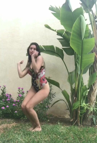 5. Sexy Danielle Haden in Floral Swimsuit