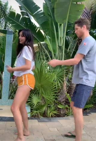 Beautiful Danielle Haden in Sexy Orange Shorts