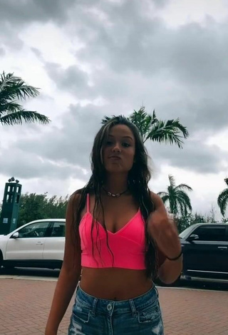 Sexy Diannadiamonds15 in Pink Crop Top in a Street