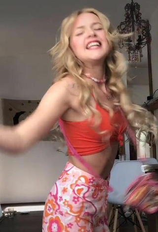 4. Sexy Emily Maiova in Orange Crop Top
