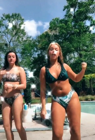 Beautiful Emily Diane in Sexy Green Bikini Top