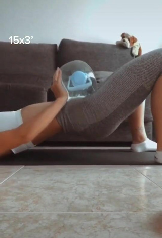 6. Sexy Iryna Zubkova Shows Butt while doing Fitness Exercises
