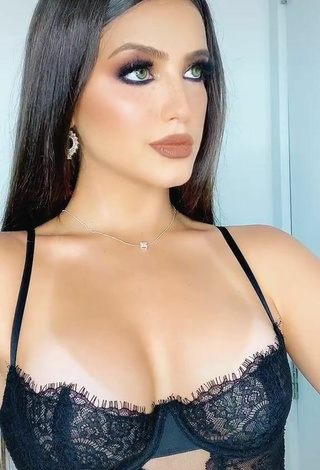 3. Beautiful Isa Pinheiro Shows Cleavage in Sexy Black Bodysuit
