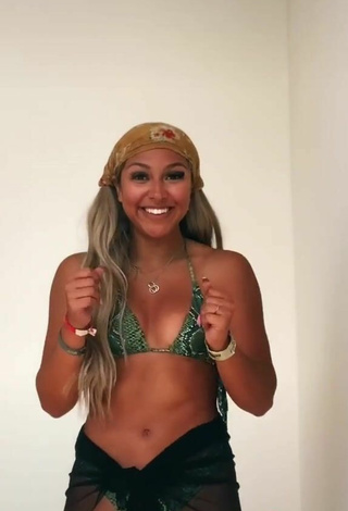 6. Sexy Kenna Mo Shows Cleavage in Snake Print Bikini Top