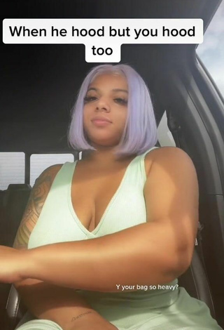 2. Sexy Mikayla Saravia Shows Nipples in a Car Braless