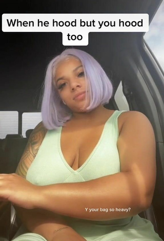 4. Sexy Mikayla Saravia Shows Nipples in a Car Braless