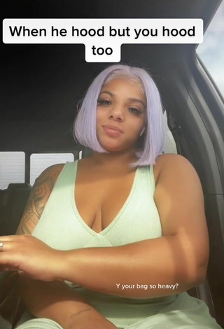5. Sexy Mikayla Saravia Shows Nipples in a Car Braless