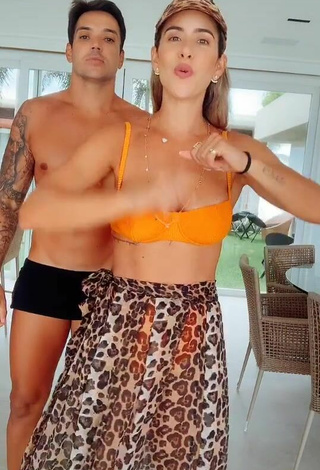 4. Magnificent Lica Lopes Ramalho Shows Cleavage in Orange Bikini Top