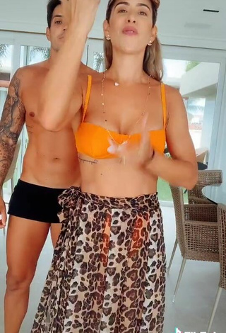 5. Magnificent Lica Lopes Ramalho Shows Cleavage in Orange Bikini Top