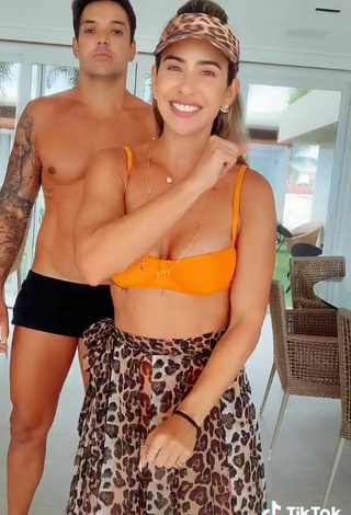 6. Magnificent Lica Lopes Ramalho Shows Cleavage in Orange Bikini Top