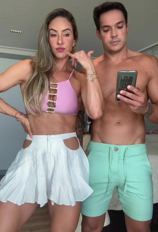 Fine Lica Lopes Ramalho Shows Cleavage in Sweet Pink Bikini Top