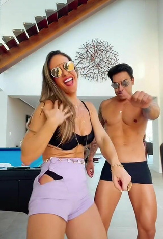 3. Beautiful Lica Lopes Ramalho Shows Cleavage in Sexy Black Bikini Top