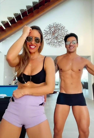 4. Beautiful Lica Lopes Ramalho Shows Cleavage in Sexy Black Bikini Top