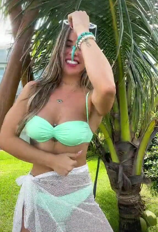 6. Sweetie Lica Lopes Ramalho Shows Cleavage in Light Green Bikini Top